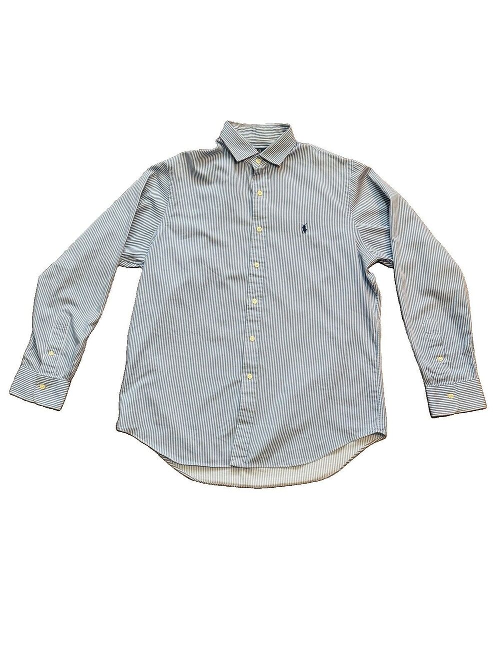POLO Ralph Lauren Long Sleeve Button Up Shirt Size Large Blue White Stripe